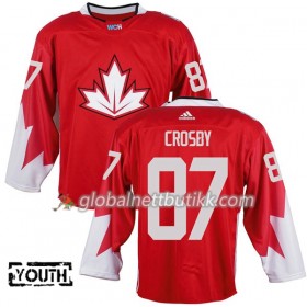 Canada Hockeydrakt Sidney Crosby 87 World Cup i ishockey 2016 Rød - Barn